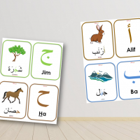 56 Cartes de nomenclature / Imagiers lettres et vocabulaire arabe